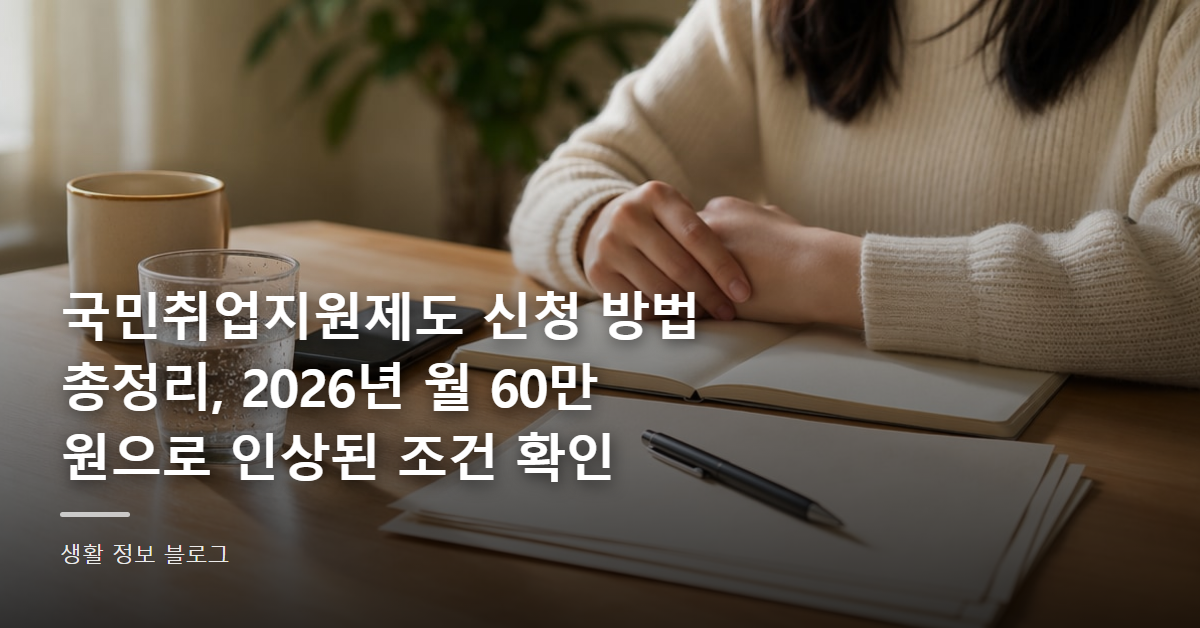 국민취업지원제도 신청 방법 총정리, 2026년 월 60만 원으로 인상된 조건 확인