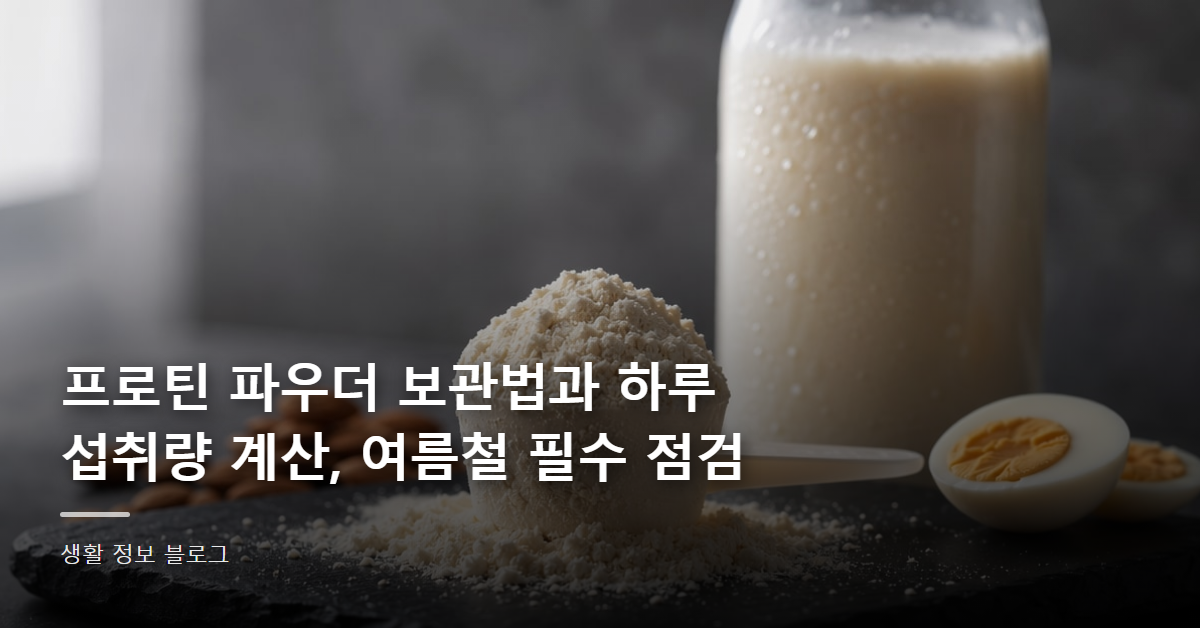 프로틴 파우더 보관법과 하루 섭취량 계산, 여름철 필수 점검