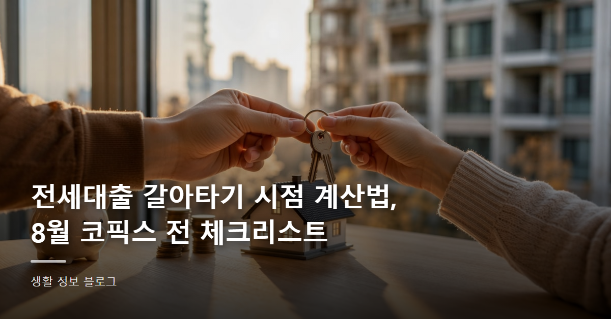 전세대출 갈아타기 시점 계산법, 8월 코픽스 전 체크리스트