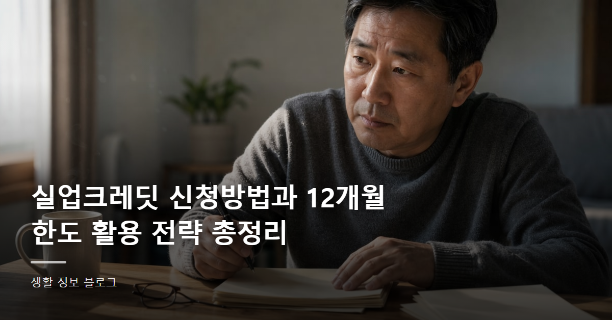 실업크레딧 신청방법과 12개월 한도 활용 전략 총정리