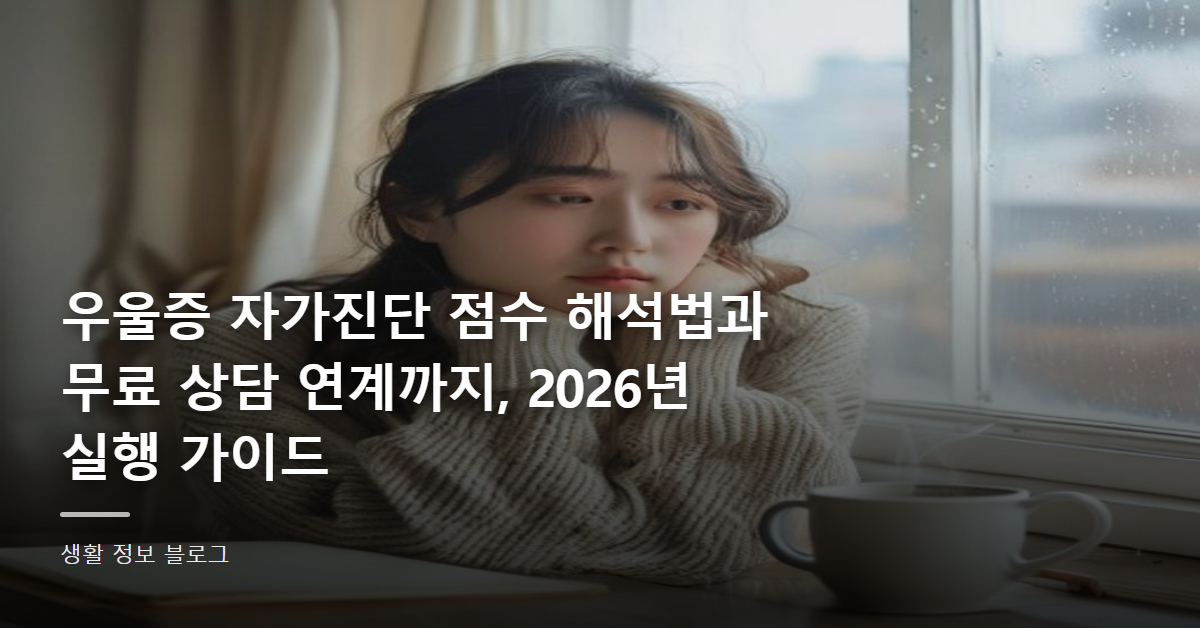 우울증 자가진단 점수 해석법과 무료 상담 연계까지, 2026년 실행 가이드