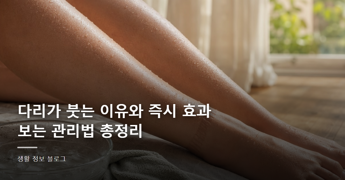 다리가 붓는 이유와 즉시 효과 보는 관리법 총정리