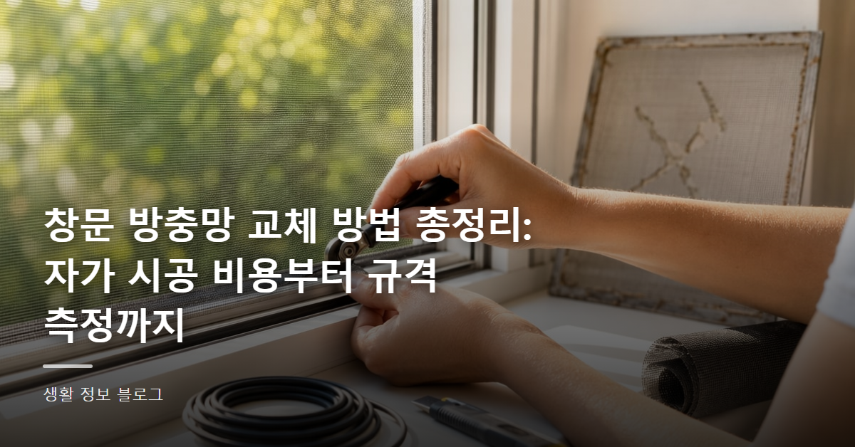 창문 방충망 교체 방법 총정리: 자가 시공 비용부터 규격 측정까지
