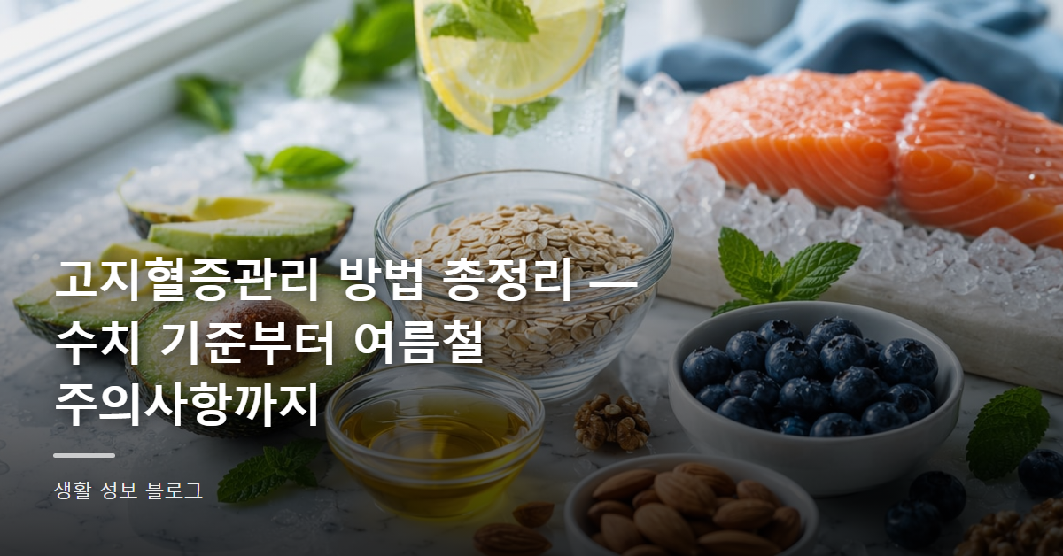 고지혈증관리 방법 총정리 — 수치 기준부터 여름철 주의사항까지
