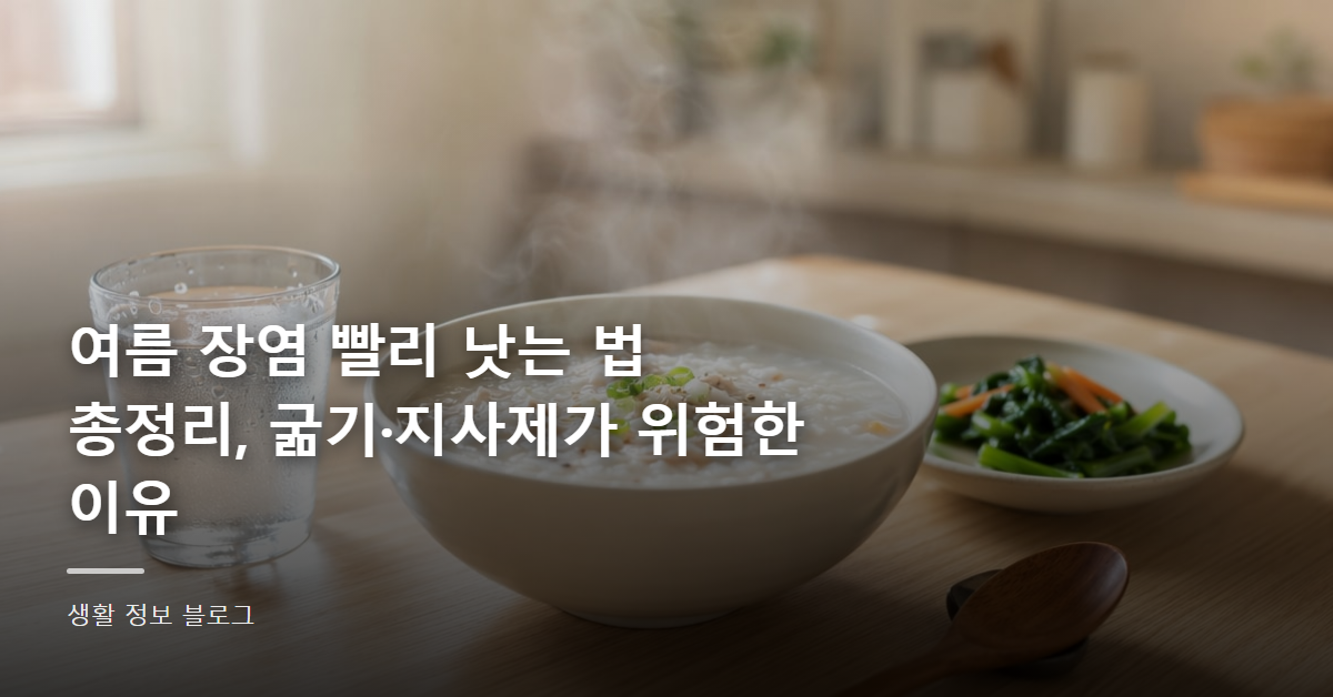 여름 장염 빨리 낫는 법 총정리, 굶기·지사제가 위험한 이유