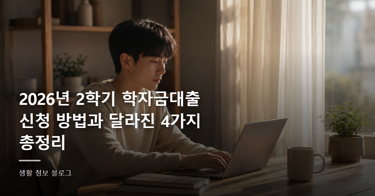 2026년 2학기 학자금대출 신청 방법과 달라진 4가지 총정리