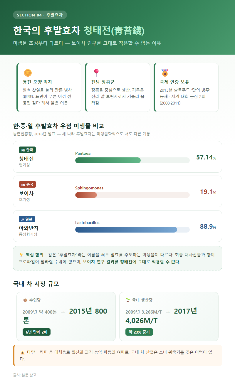4. 한국의 후발효차 청태전 — 미생물 조성부터 다르다