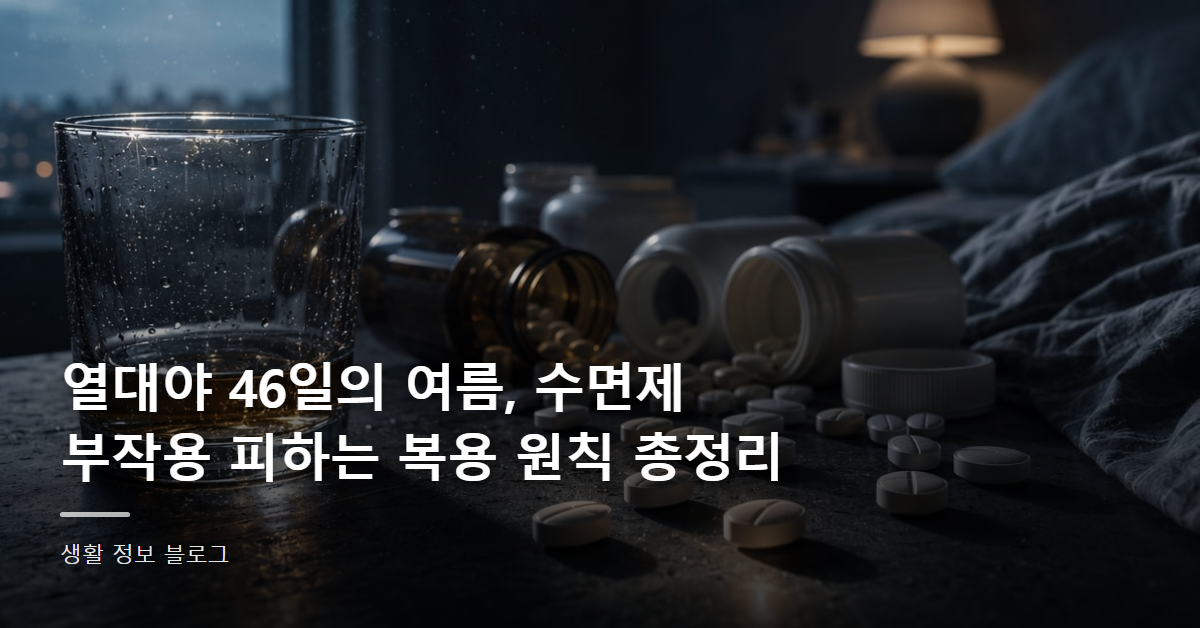 열대야 46일의 여름, 수면제 부작용 피하는 복용 원칙 총정리