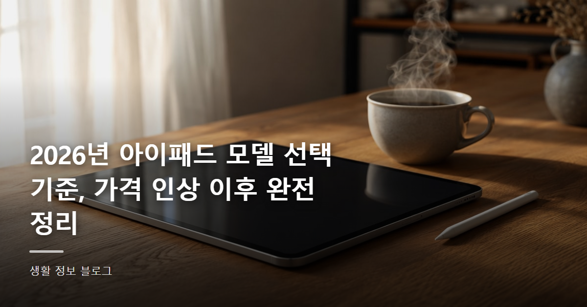 2026년 아이패드 모델 선택 기준, 가격 인상 이후 완전 정리