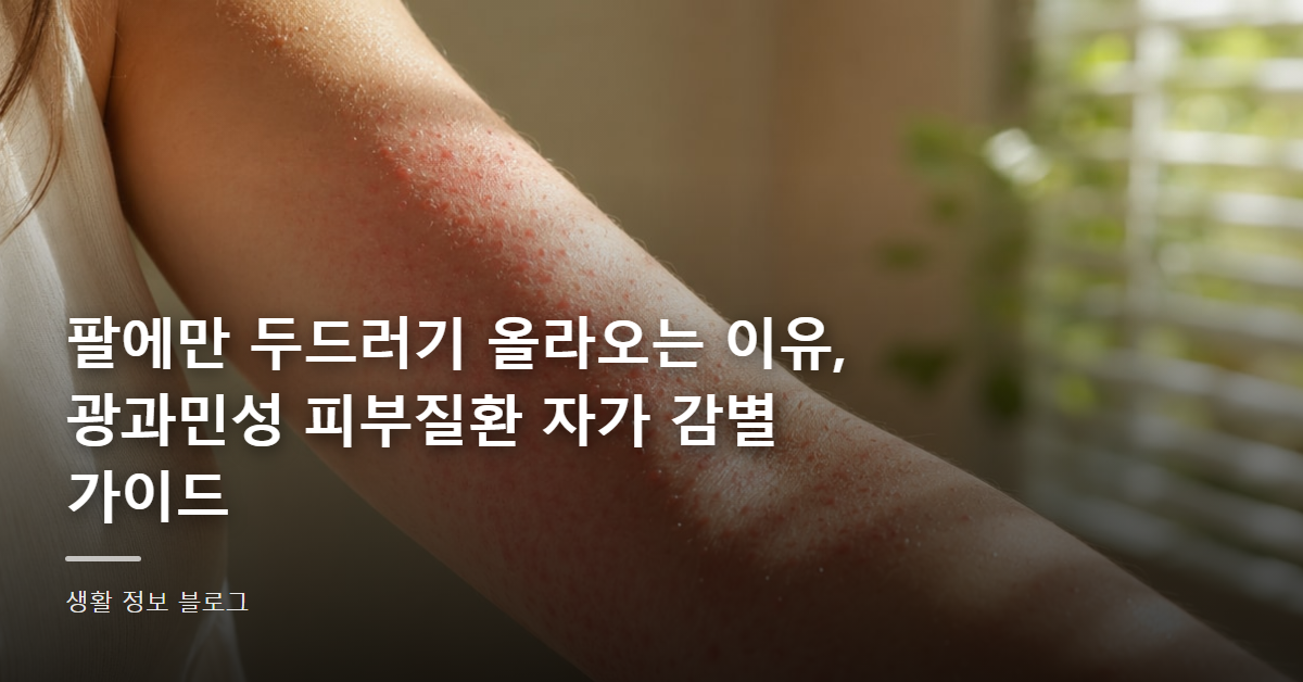 팔에만 두드러기 올라오는 이유, 광과민성 피부질환 자가 감별 가이드