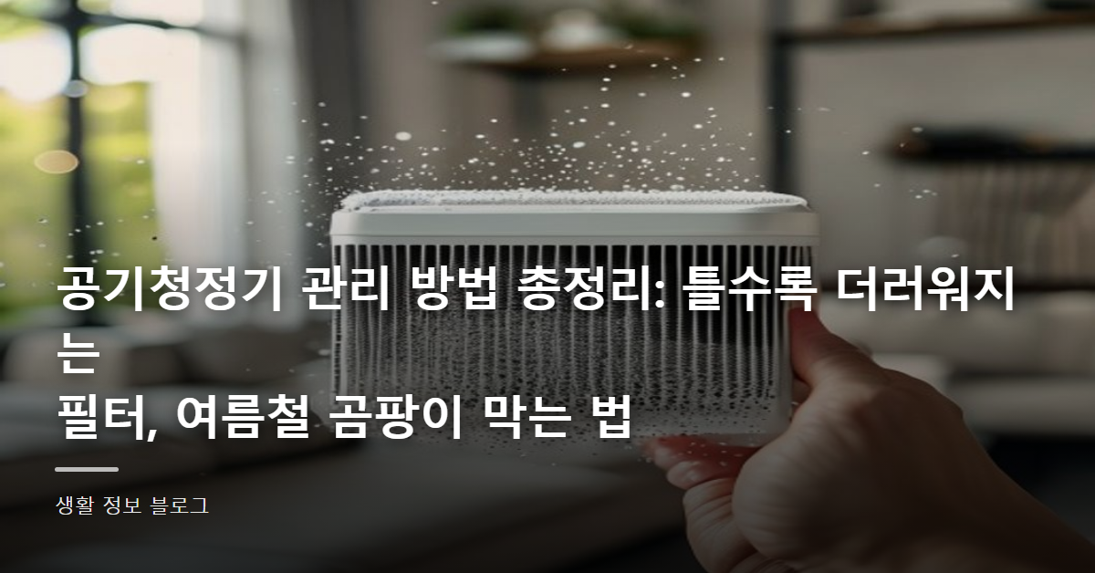 공기청정기 관리 방법 총정리: 틀수록 더러워지는 필터, 여름철 곰팡이 막는 법