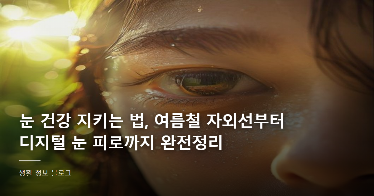눈 건강 지키는 법, 여름철 자외선부터 디지털 눈 피로까지 완전정리