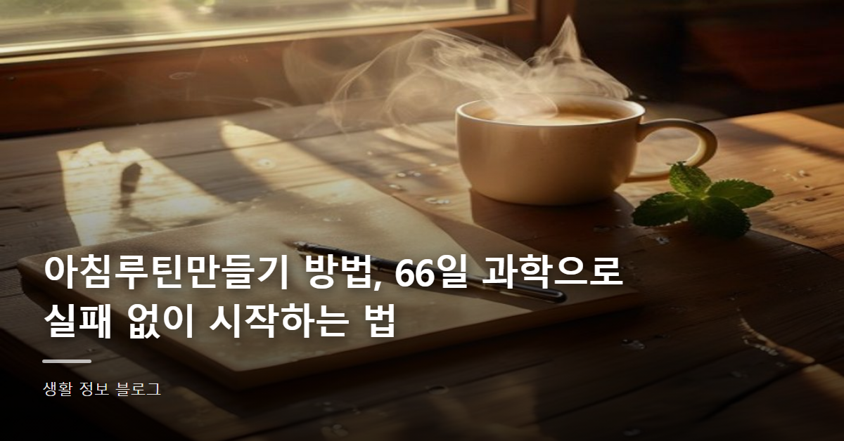 아침루틴만들기 방법, 66일 과학으로 실패 없이 시작하는 법