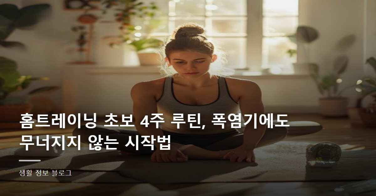 홈트레이닝 초보 4주 루틴, 폭염기에도 무너지지 않는 시작법