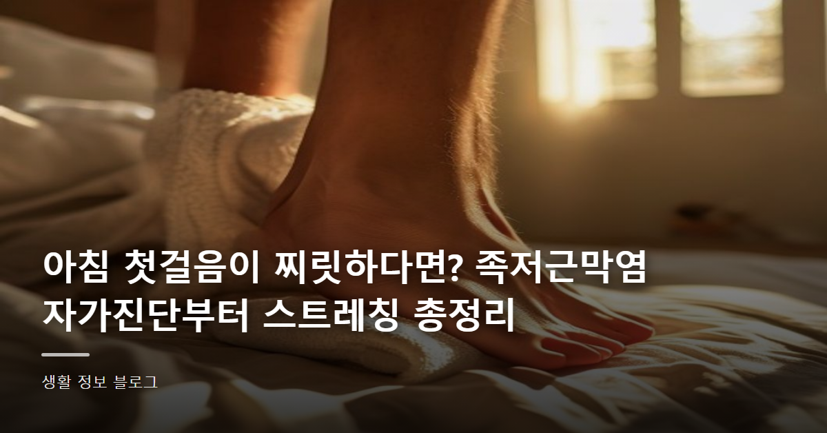 아침 첫걸음이 찌릿하다면? 족저근막염 자가진단부터 스트레칭 총정리