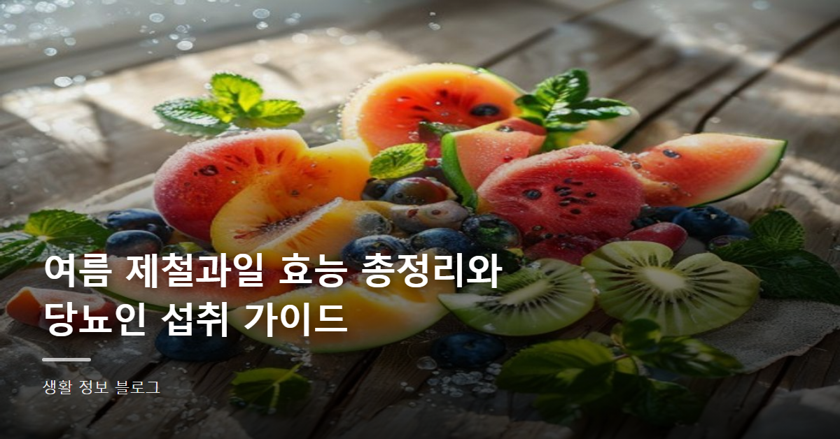 여름 제철과일 효능 총정리와 당뇨인 섭취 가이드