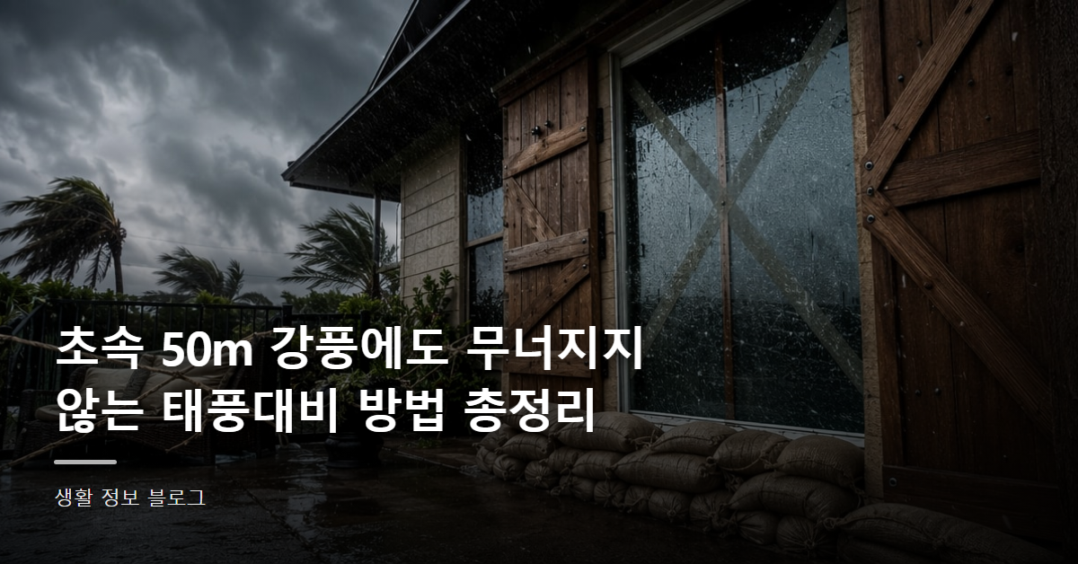 초속 50m 강풍에도 무너지지 않는 태풍대비 방법 총정리