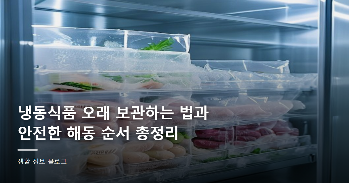 냉동식품 오래 보관하는 법과 안전한 해동 순서 총정리