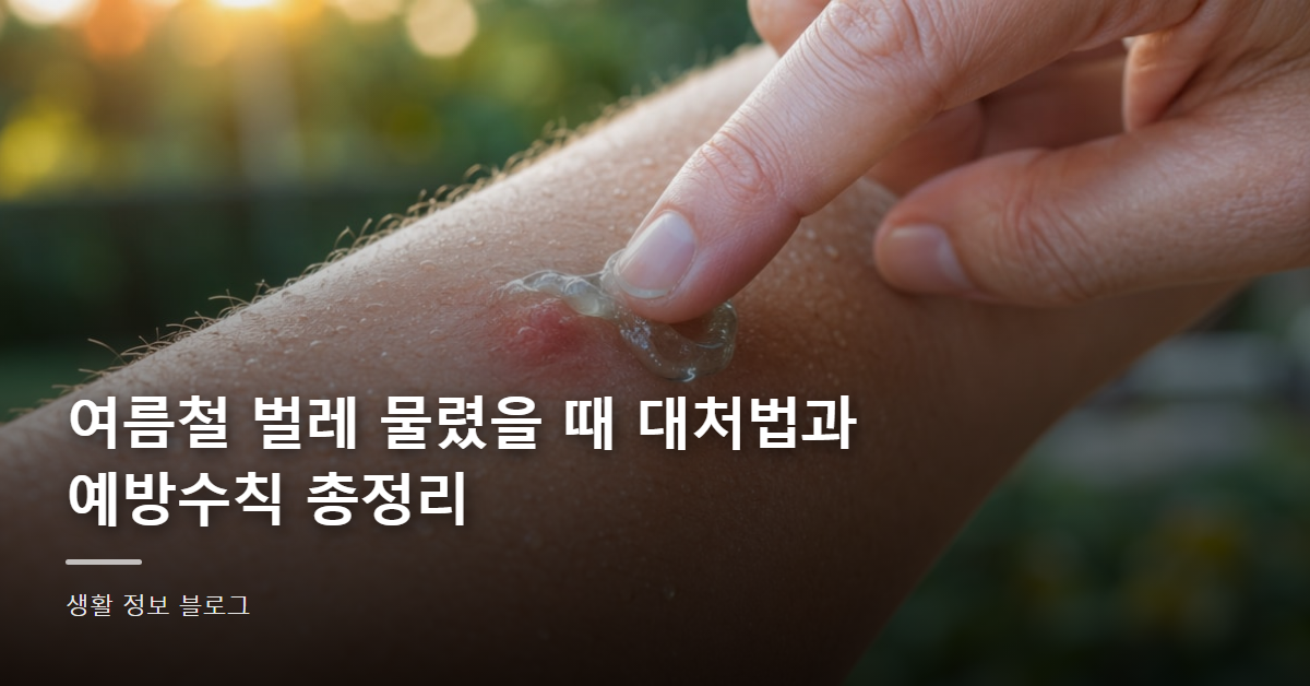 여름철 벌레 물렸을 때 대처법과 예방수칙 총정리