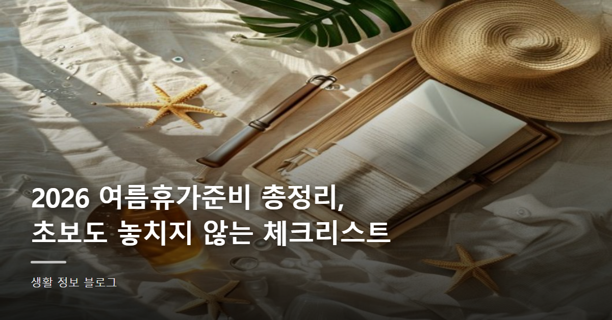2026 여름휴가준비 총정리, 초보도 놓치지 않는 체크리스트
