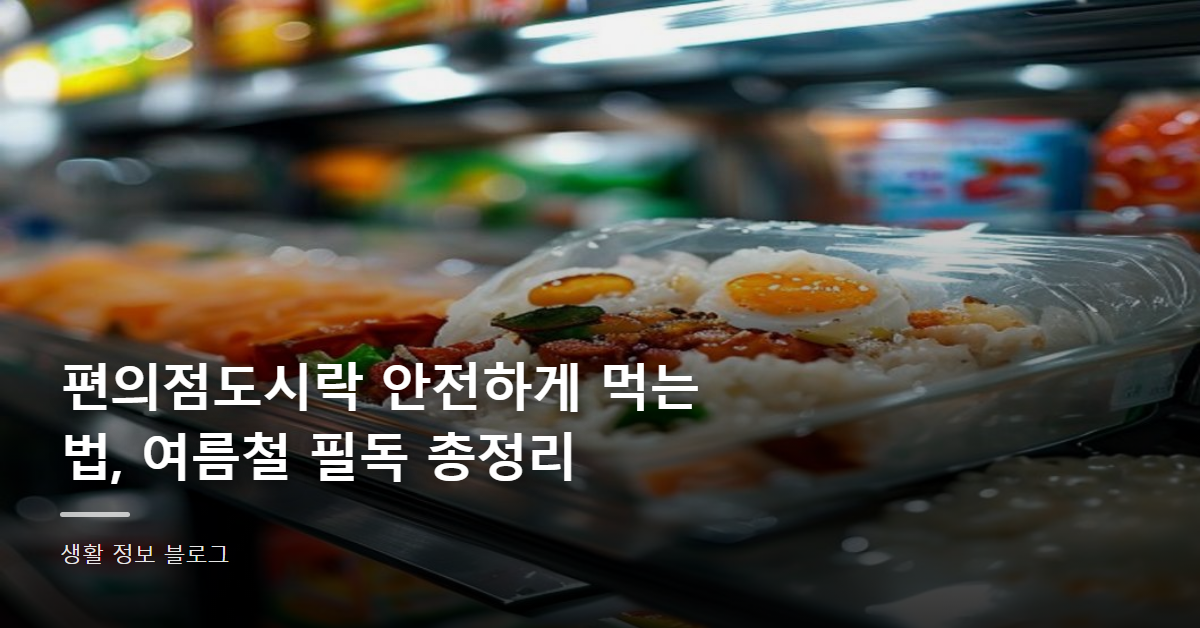 편의점도시락 안전하게 먹는 법, 여름철 필독 총정리