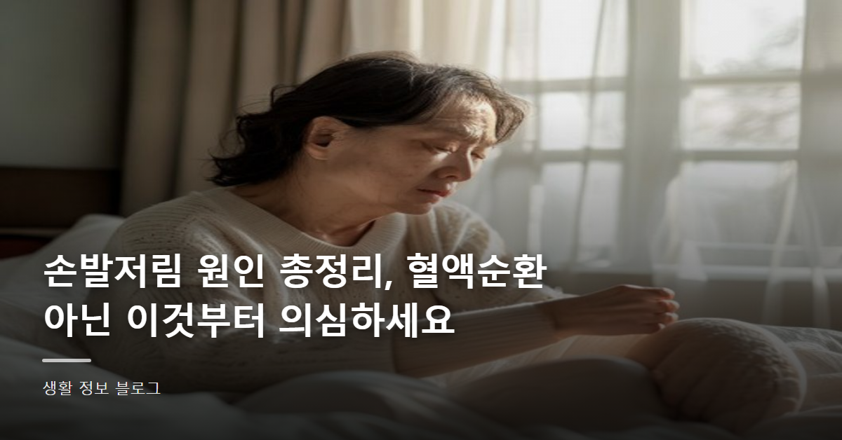 손발저림 원인 총정리, 혈액순환 아닌 이것부터 의심하세요
