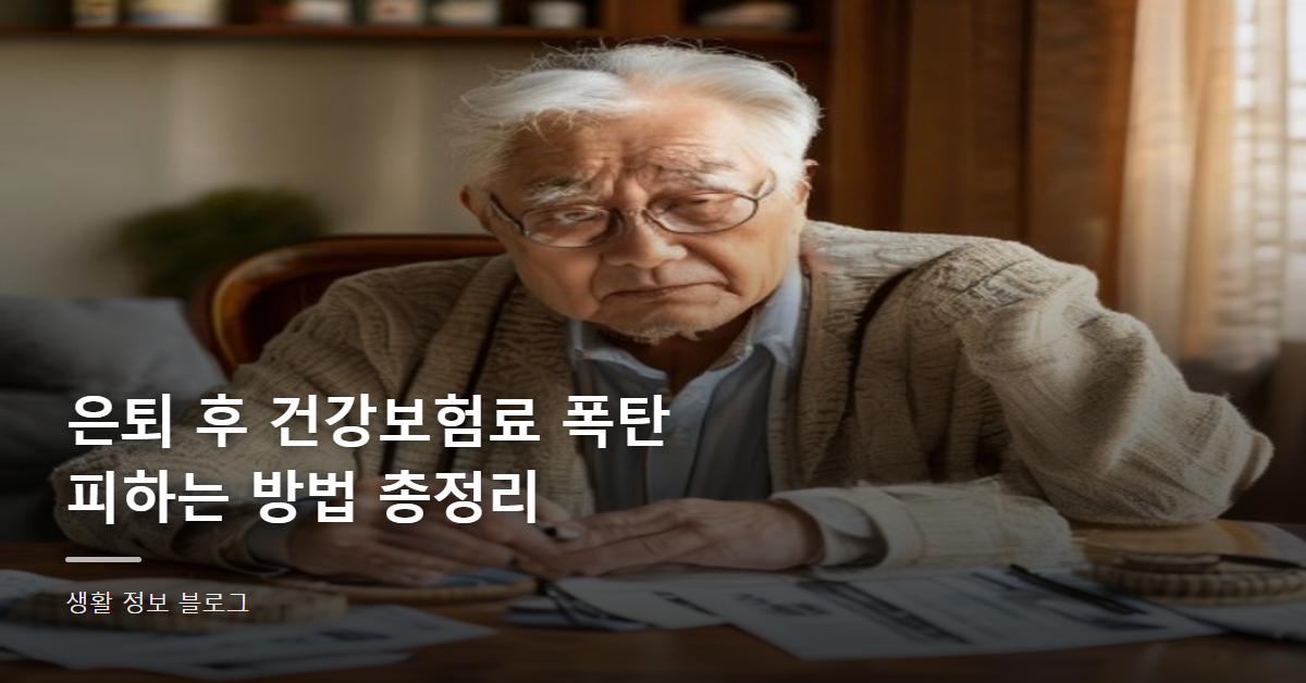 은퇴 후 건강보험료 폭탄 피하는 방법 총정리