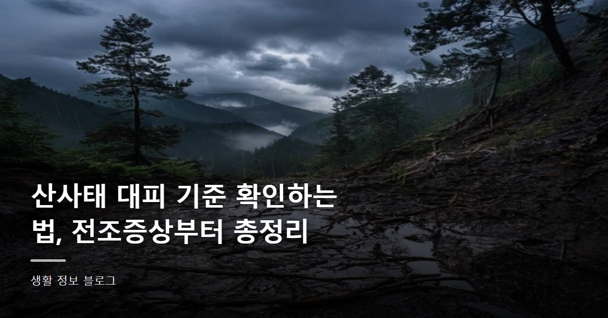 산사태 대피 기준 확인하는 법, 전조증상부터 총정리