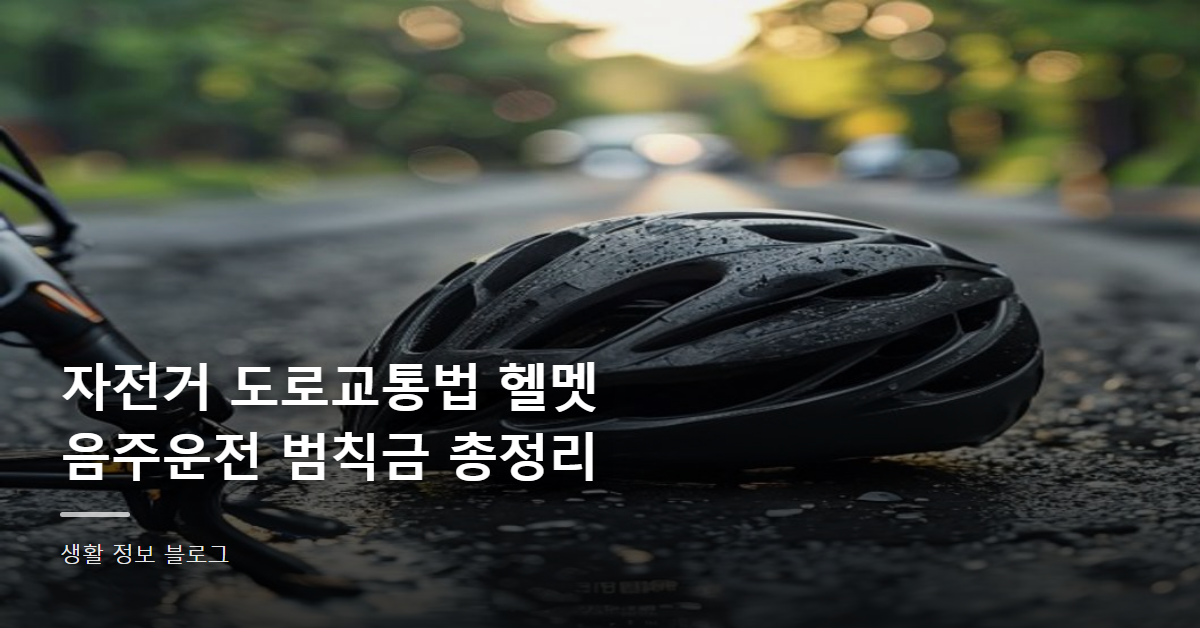 자전거 도로교통법 헬멧·음주운전 범칙금 총정리