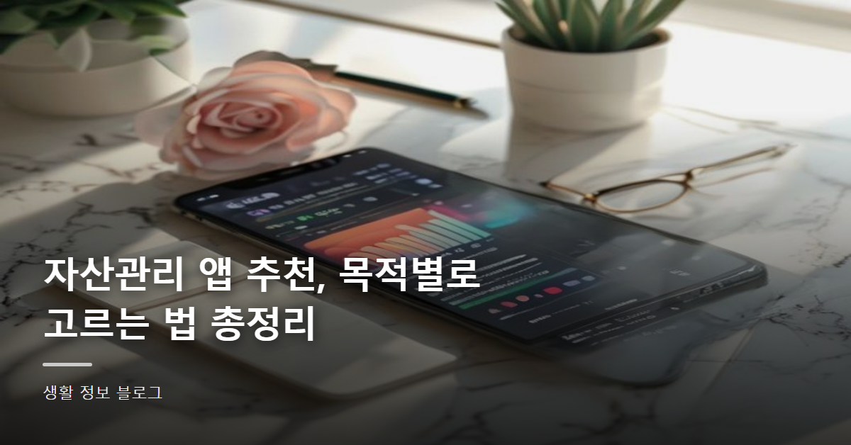 자산관리 앱 추천, 목적별로 고르는 법 총정리