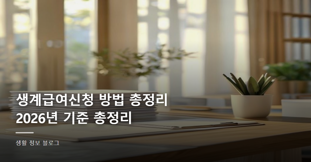 생계급여신청 방법 2026년 기준 총정리