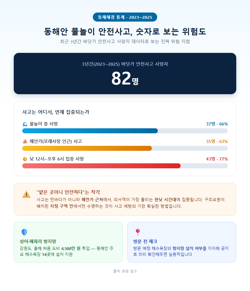 2. 동해안 물놀이 안전사고, 숫자로 보는 위험도