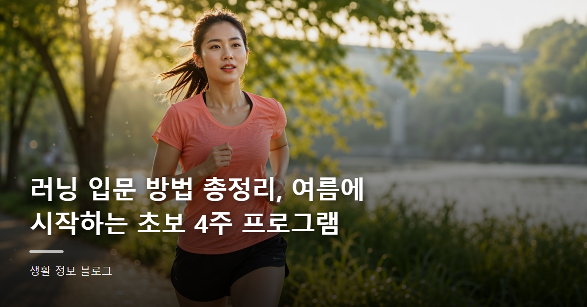 러닝 입문 방법 총정리, 여름에 시작하는 초보 4주 프로그램