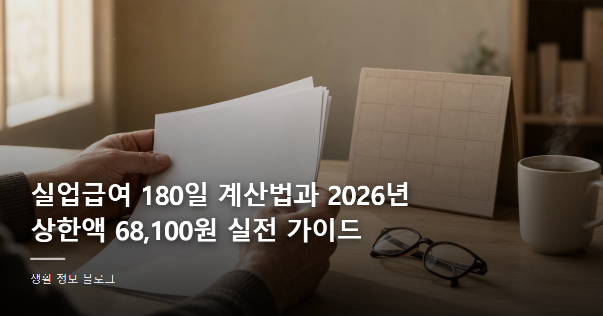 실업급여 180일 계산법과 2026년 상한액 68,100원 실전 가이드