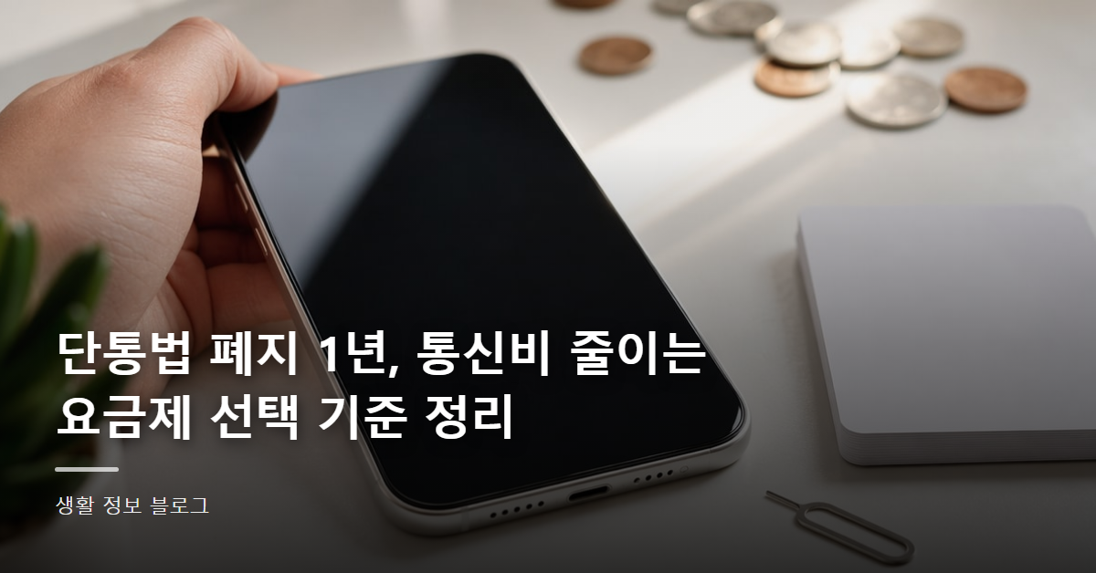 단통법 폐지 1년, 통신비 줄이는 요금제 선택 기준 정리