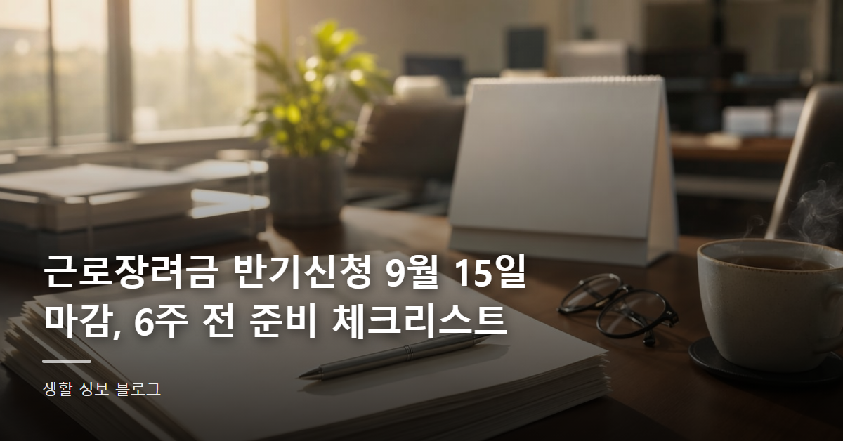 근로장려금 반기신청 9월 15일 마감, 6주 전 준비 체크리스트