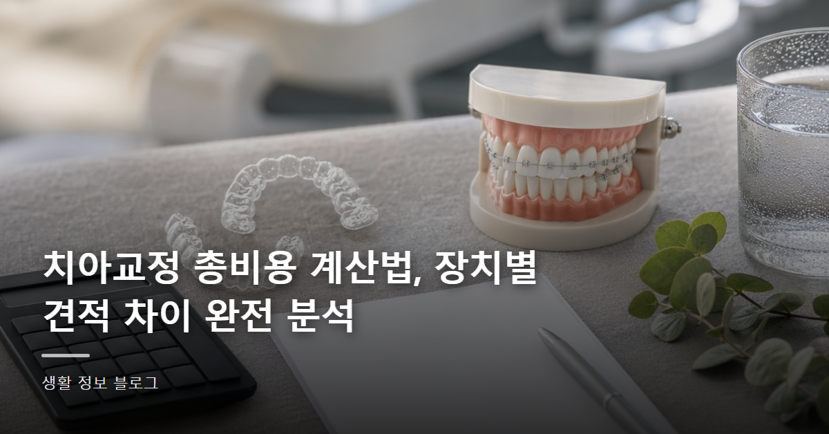 치아교정 총비용 계산법, 장치별 견적 차이 완전 분석