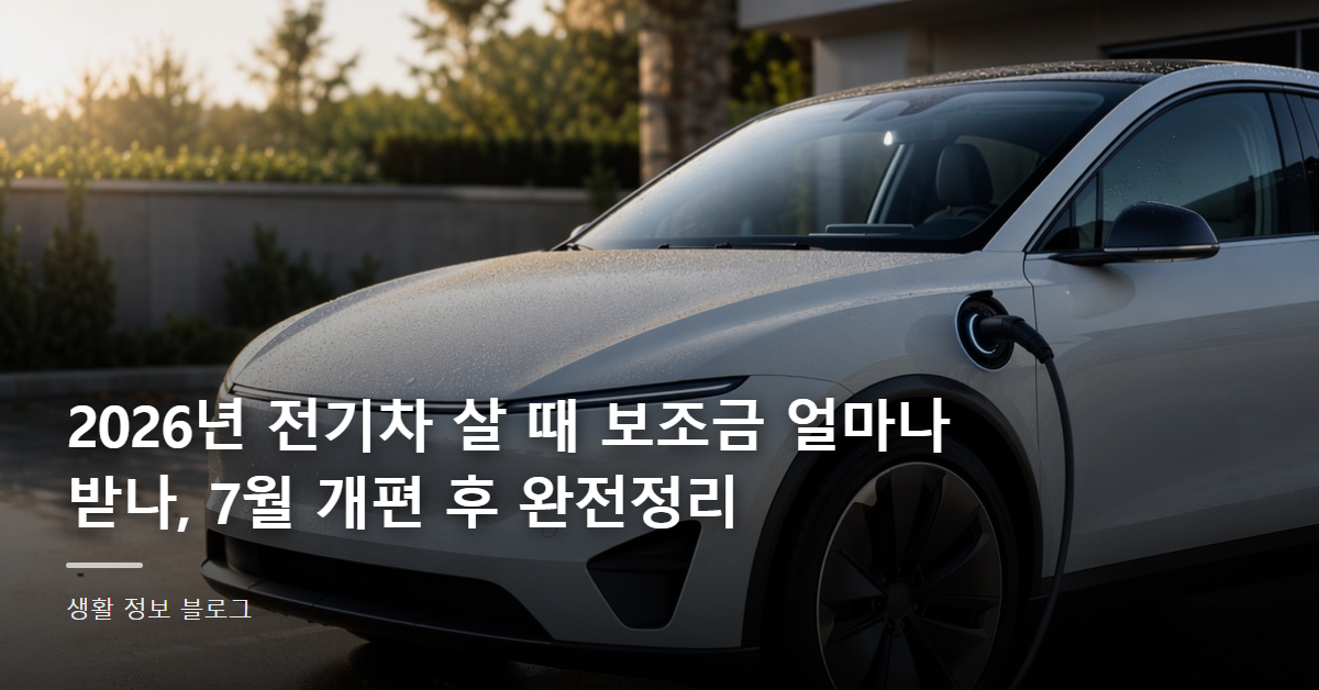 2026년 전기차 살 때 보조금 얼마나 받나, 7월 개편 후 완전정리