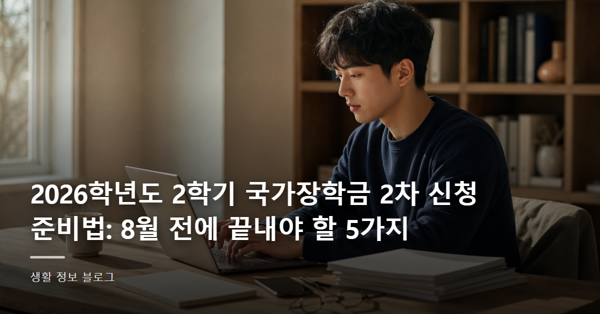 2026학년도 2학기 국가장학금 2차 신청 준비법: 8월 전에 끝내야 할 5가지