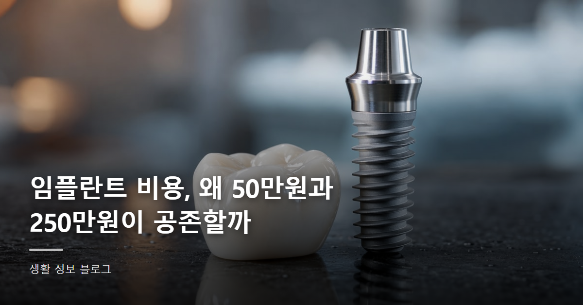 임플란트 비용, 왜 50만원과 250만원이 공존할까