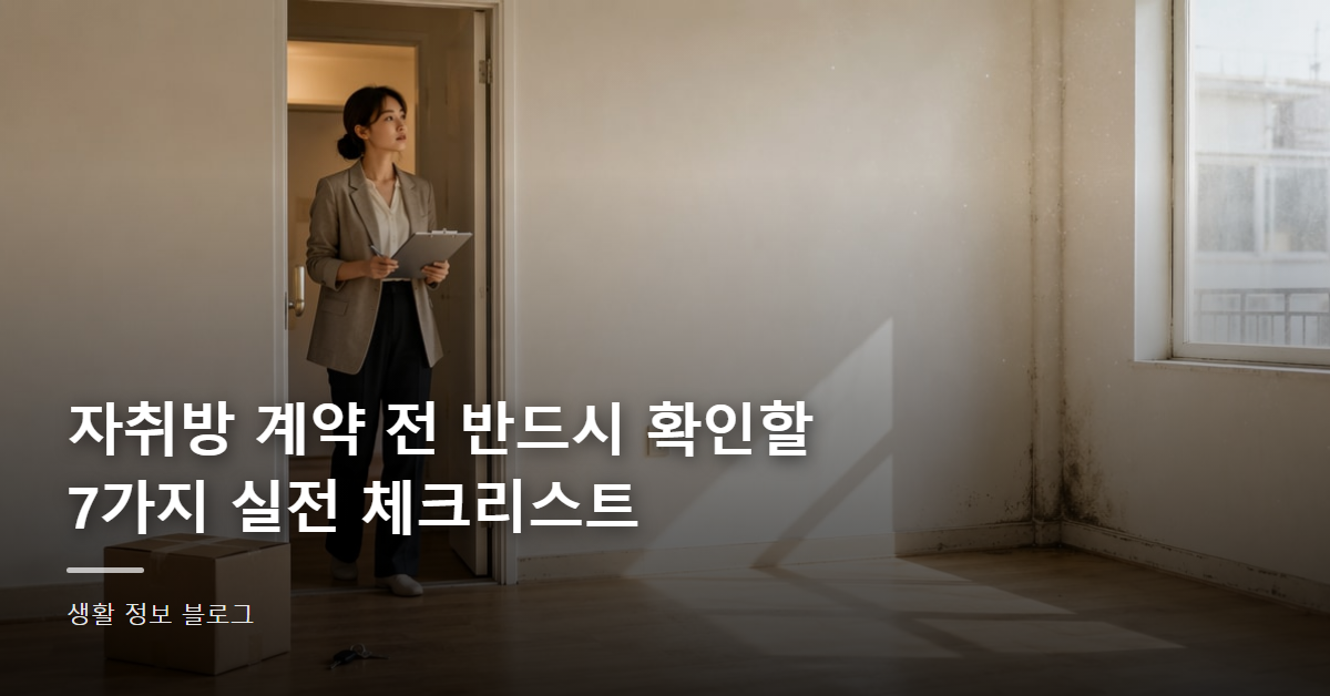 자취방 계약 전 반드시 확인할 7가지 실전 체크리스트