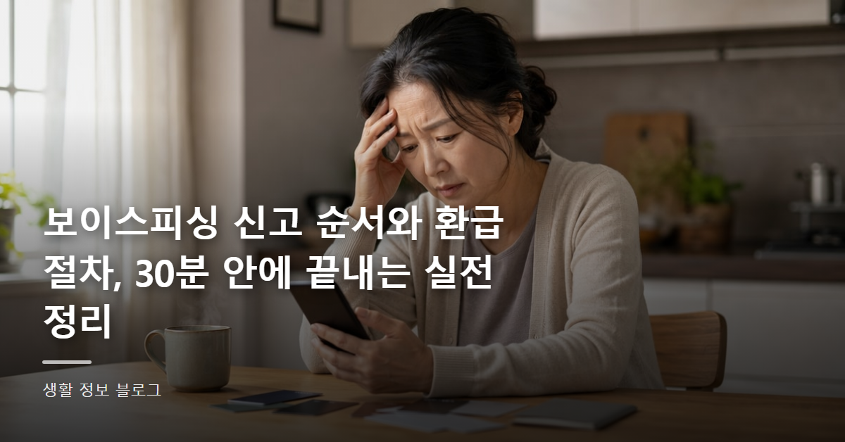 보이스피싱 신고 순서와 환급 절차, 30분 안에 끝내는 실전 정리