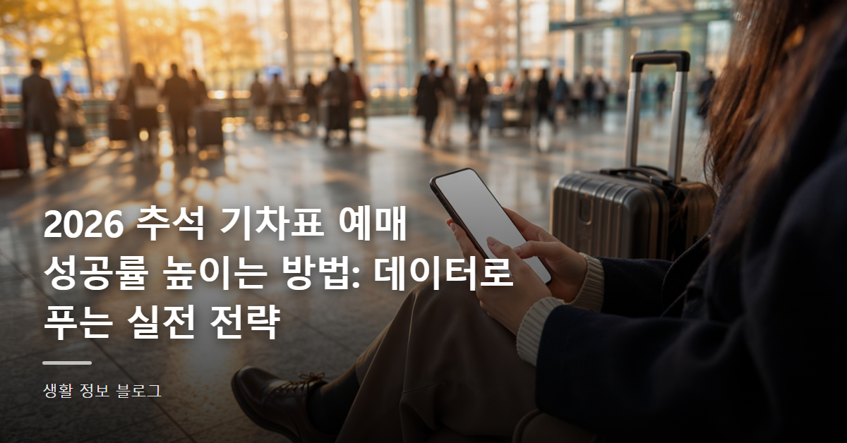 2026 추석 기차표 예매 성공률 높이는 방법: 데이터로 푸는 실전 전략