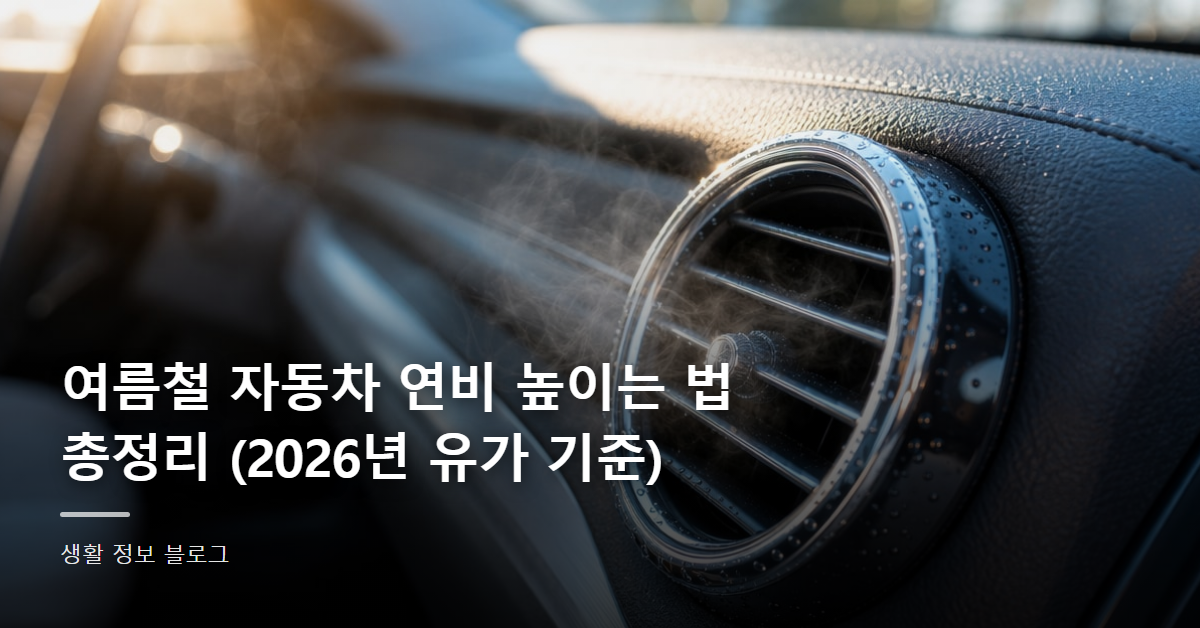 여름철 자동차 연비 높이는 법 총정리 (2026년 유가 기준)