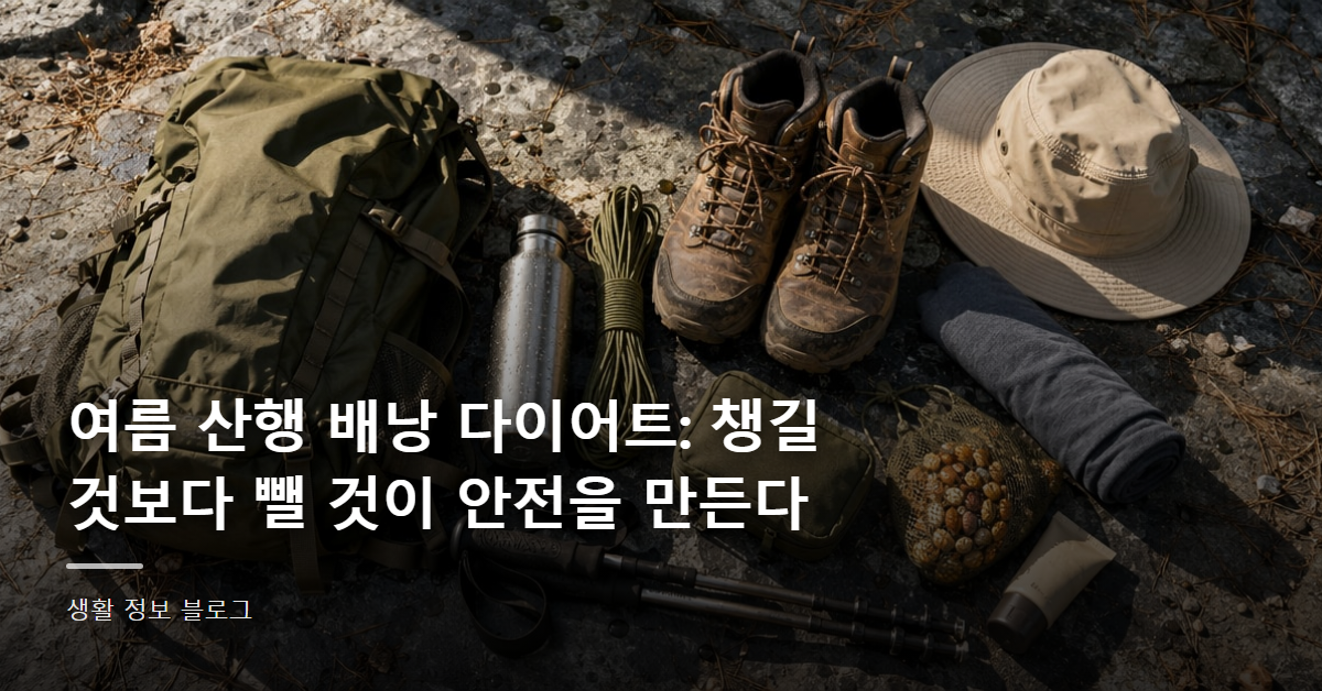 여름 산행 배낭 다이어트: 챙길 것보다 뺄 것이 안전을 만든다