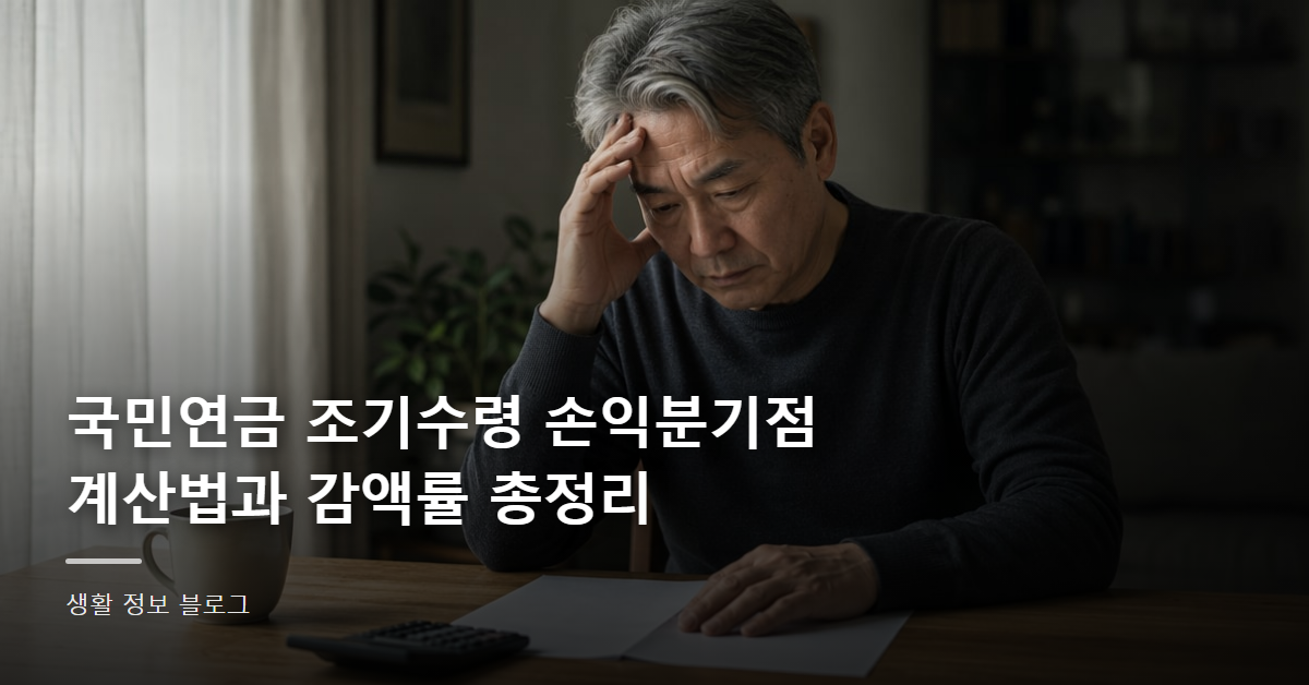 국민연금 조기수령 손익분기점 계산법과 감액률 총정리
