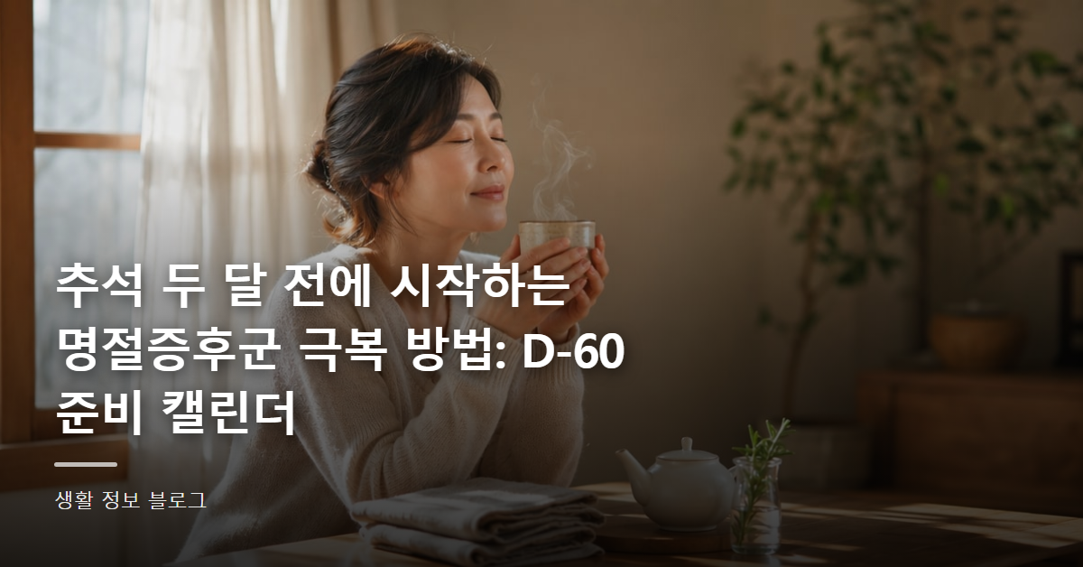 추석 두 달 전에 시작하는 명절증후군 극복 방법: D-60 준비 캘린더
