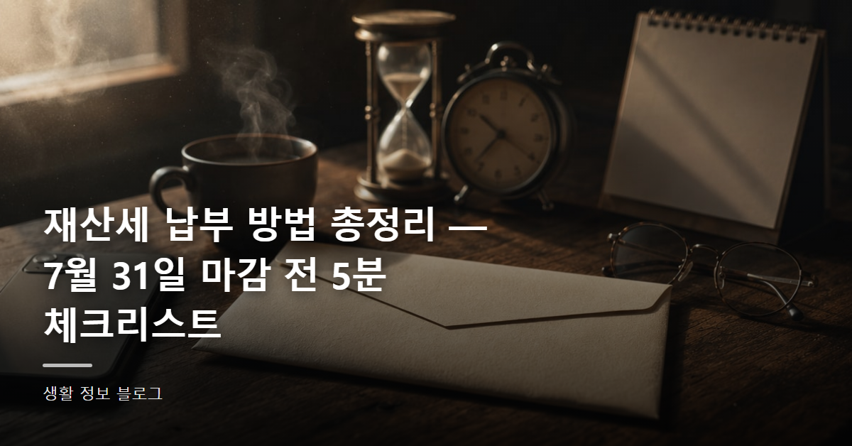 재산세 납부 방법 총정리 — 9월 2기분 마감 전 5분 체크리스트