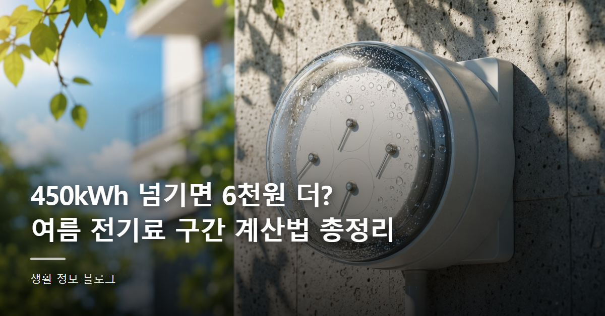 450kWh 넘기면 6천원 더? 여름 전기료 구간 계산법 총정리