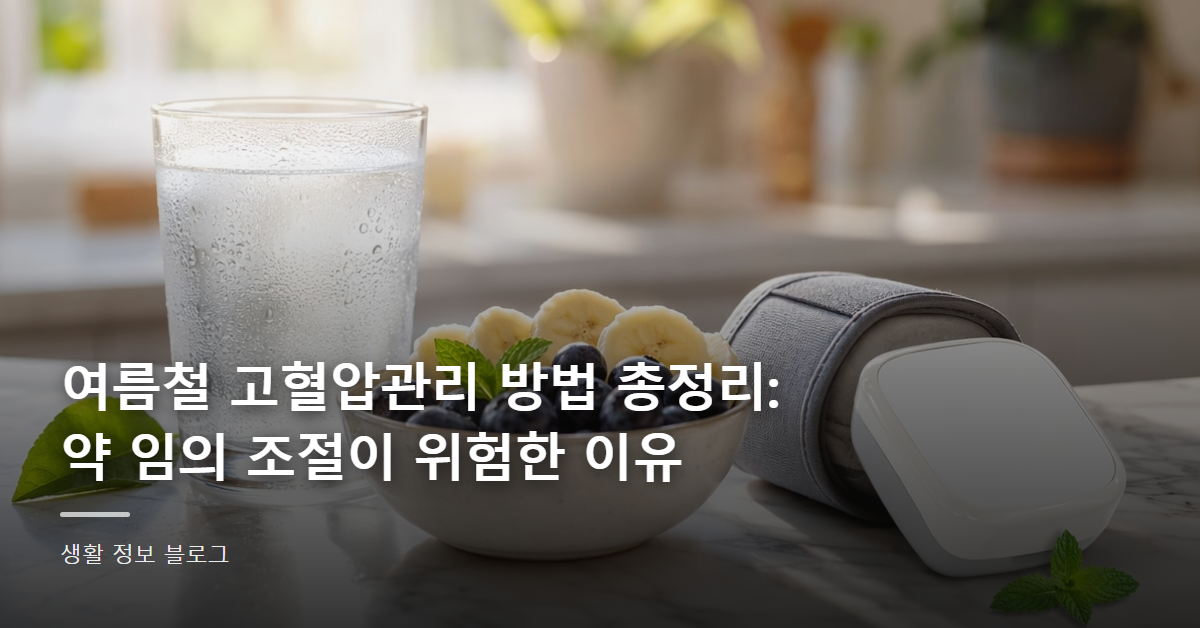 여름철 고혈압관리 방법 총정리: 약 임의 조절이 위험한 이유